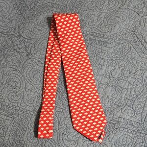 Vineyard Vines Red Silk Tie with Eagle Design